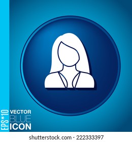 A female avatar. Avatar of a woman. Round icon image of the girl.