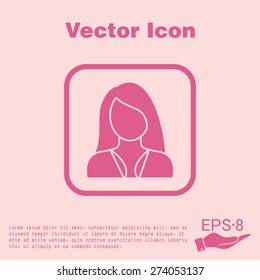 A female avatar. Avatar of a woman. Round icon image of the girl.