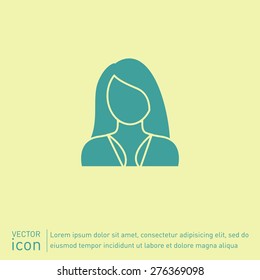 A female avatar. Avatar of a woman. Round icon image of the girl.