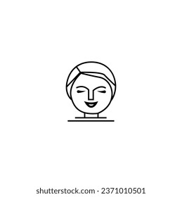 female avatars icon set. People, linear design. Collection of different icons. Vector outline pictograms isolated on a white background. Pack of stroke icons.
