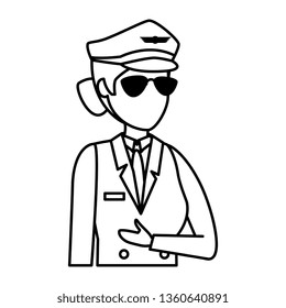 female aviation pilot avatar character