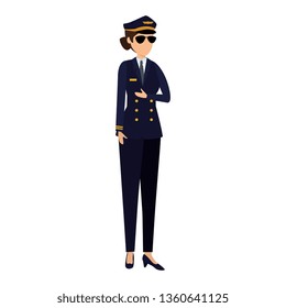 female aviation pilot avatar character