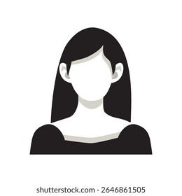 Female avtar flat design, people profile character icon