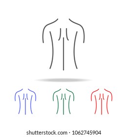 Female Back Shoulder  Icon. Elements Of Human Body Part Multi Colored Icons. Premium Quality Graphic Design Icon. Simple Icon For Websites, Web Design, Mobile App, Info Graphics On White Background