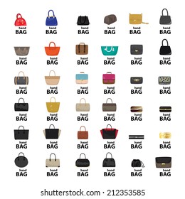 Female Bags Collection - Isolated On White Background - Vector Illustration, Graphic Design Editable For Your Design