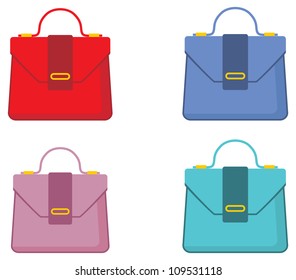 Female bags. vector, no gradient, color full