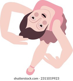 Female Ballerina Dancing, Looking Up, Aerial View
