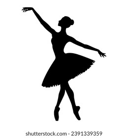 Female ballet dancer silhouette. Vector illustration