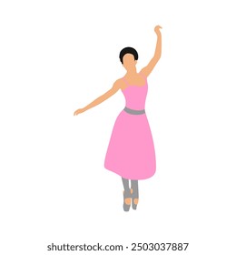 female ballet dancer vector flat design