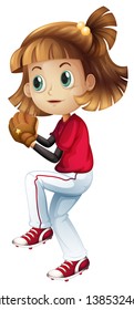 A female baseball athletes illustration