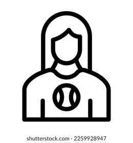 Diseño de iconos de la línea de vectores del ventilador del béisbol femenino