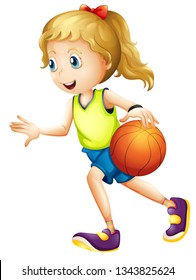 Female basketball player character illustration