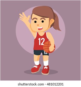 female basketball player illustration design