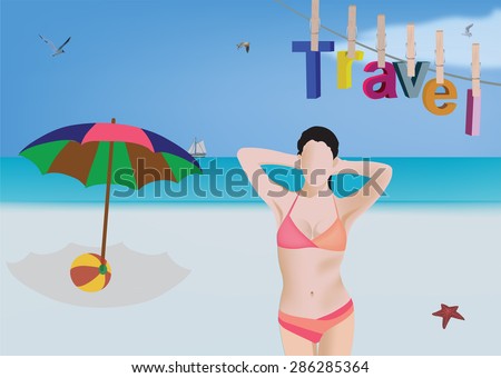 female bather on the beach