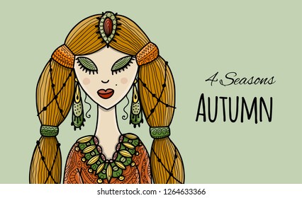 Female beauty, autumn style for your design