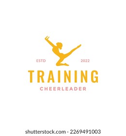 female beauty dance cheerleader modern logo design icon vector illustration