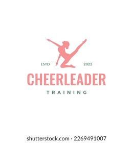 female beauty dance cheerleader modern logo design icon vector illustration