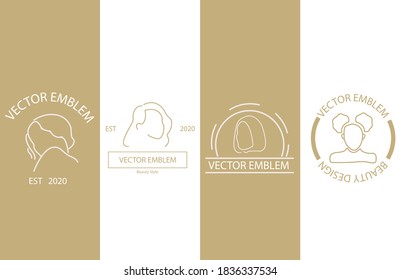 Female or beauty linear template logo or emblem.