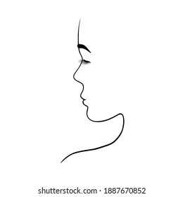 Womans Face Beautiful Female Face Silhouette Stock Vector (Royalty Free ...