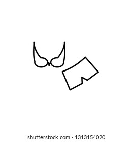 female bikini, male short for spa outline icon. Signs and symbols can be used for web, logo, mobile app, UI, UX
