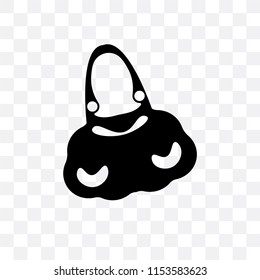 Female black handbag vector icon isolated on transparent background, Female black handbag logo concept