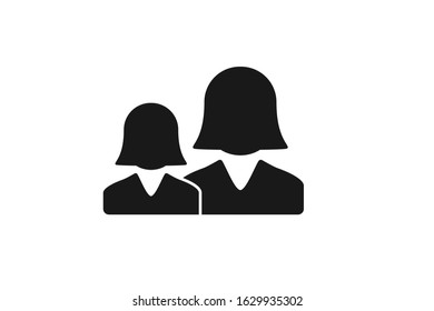 Female black icon vector isolated