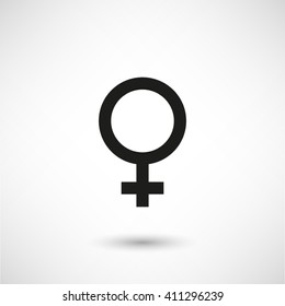 Female - black vector  icon with shadow