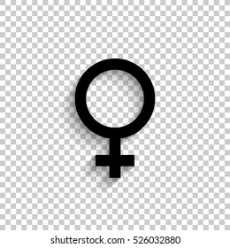 Female - black vector  icon with shadow