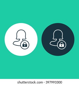 Female block user icon