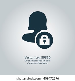 Female block user icon