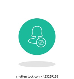Female block user icon