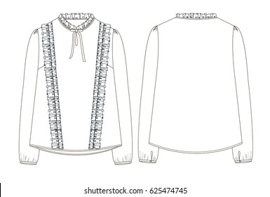 Female Blouse With Ruffles