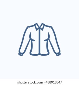 Female blouse vector sketch icon isolated on background. Hand drawn Female blouse icon. Female blouse sketch icon for infographic, website or app.