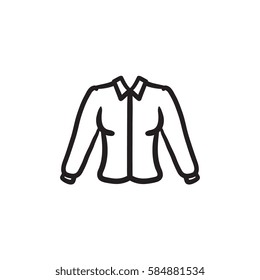Female blouse vector sketch icon isolated on background. Hand drawn Female blouse icon. Female blouse sketch icon for infographic, website or app.