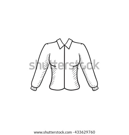 Female blouse vector sketch icon isolated on background. Hand drawn Female blouse icon. Female blouse sketch icon for infographic, website or app.