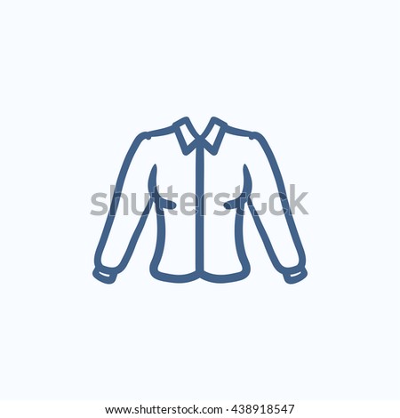 Female blouse vector sketch icon isolated on background. Hand drawn Female blouse icon. Female blouse sketch icon for infographic, website or app.