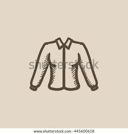 Female blouse vector sketch icon isolated on background. Hand drawn Female blouse icon. Female blouse sketch icon for infographic, website or app.