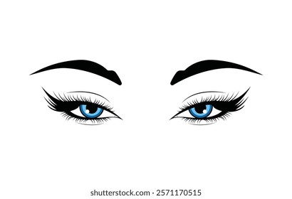 female blue eyes vector design