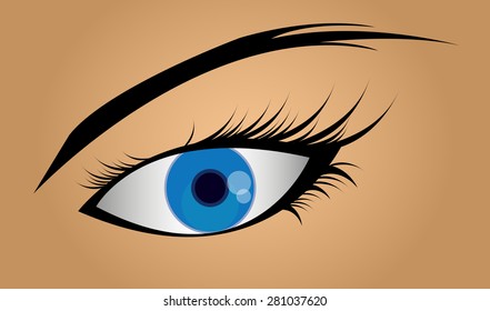 Female blue eye.vector illustration