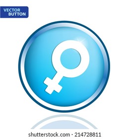 female blue glossy web icon