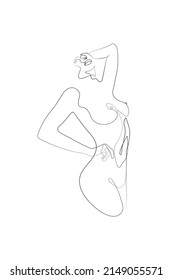 Female Body Form Drawing, Abstract Single Line Woman Art, Erotic Line Art, Minimal Nude Printable, Feminine Figure Sketch, Nudist Art Poster