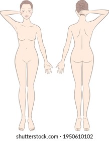 Female body in full length for beauty.