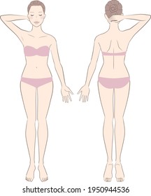 Female body in full length for beauty.