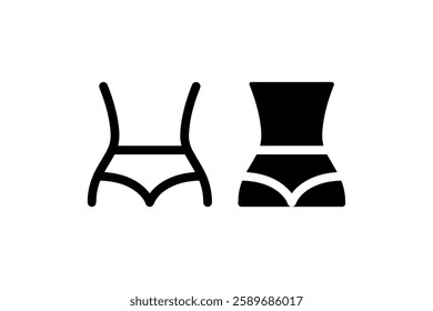 Female body icon in outline and solid style Vector