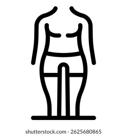 Female body icon representing perfect proportions, ideal beauty standards, healthcare, and wellness