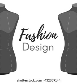 Female body Mannequin fashion design. Tailors modern cover on white background. Vector illustration cover template leaflet, flyer