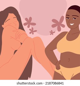female, body positive slim and obese