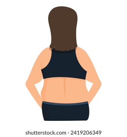 Female body problem icon cartoon vector. Burn corpulent. Breast skinny