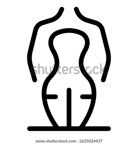 Female body shape standing, representing weight loss, diet, healthcare, and healthy lifestyle
