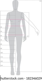Female Body Template 170cm Height For Technical Fashion Sketch